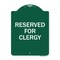 Signmission Designer Series Sign-Reserved for Clergy, Green & White Aluminum Sign, 18" x 24", GW-1824-23214 A-DES-GW-1824-23214 - alternate 1